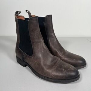 Frye Melissa Chelsea Boots Womens 7 B Brown Leather Pull On Booties